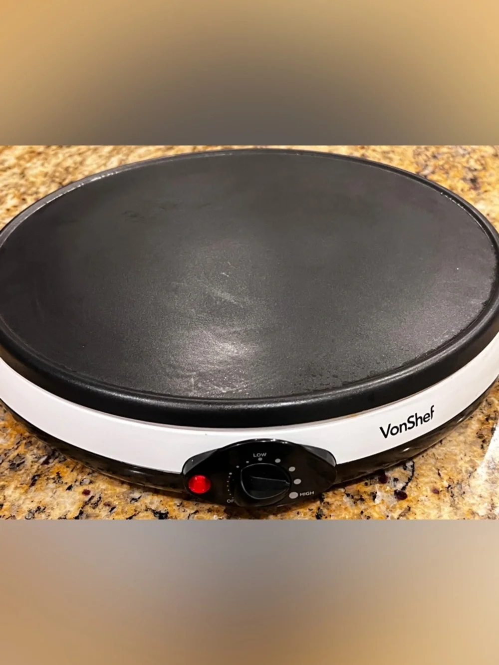 VonShef Electric Crepe Maker 12 inch White